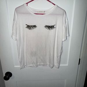Ellison White Boxy Embellished T-Shirt